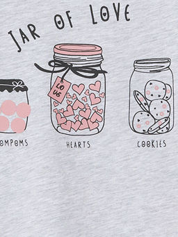 Bisiklet Yaka Bask?l? K?z ?ocuk Ti??rt - Waikiki фото 3