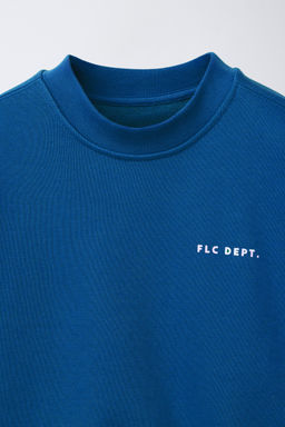 SUDADERA MANGA CORTA TEXTO RELIEVE / Azul?n - Zara фото 3