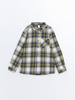 Uzun Kollu Ekose Desenli Erkek ?ocuk Oduncu G?mlek