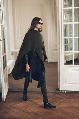 ASYMMETRIC WOOL BLEND CAPE ZW COLLECTION - Zara фото 13