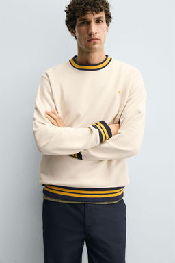 SWEATSHIRT WITH CONTRAST EMBROIDERY AND RIBBING - Zara фото 5