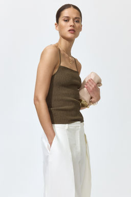 Top nido de abeja con tirantes espagueti - H&m фото 4