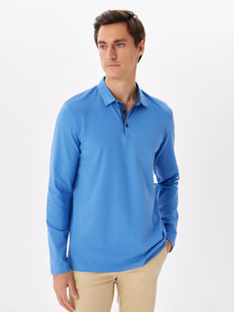 Джемпер мужской с воротником поло GREG G155-PO1246-SA5047 (джинс)  фото 7