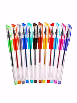 Набор гелевых ручек, 12 цветов, с блестками, с резиновым держателем, в пластиковой коробке - Simaland фото 20