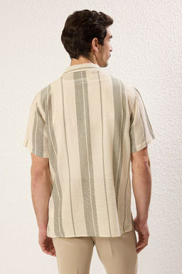 TRENDYOL MAN Premium Siyah Regular Fit Cizgili Dokulu Yazl?k Gomlek TMNSS23GO00060 - Trendyolmilla фото 5