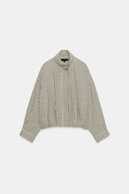 CHAQUETA BOMBER CUADROS / Negro / Crudo - Zara фото 6