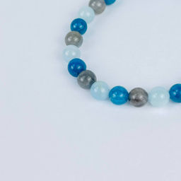 Браслет из Апатита, Лабрадора и Аквамарина 16 см