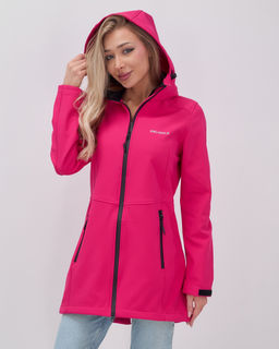 Парка спортивная женская с капюшоном softshell розового цвета 9568R - Mtforce фото 26