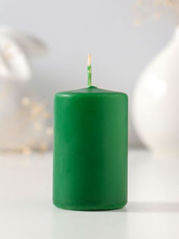 Цена за 2 шт. Свеча - цилиндр 4×6 см, 59 г, 6 ч, зелёный