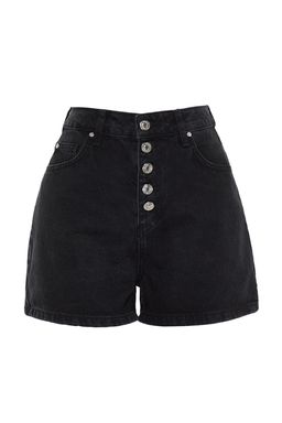 TRENDYOLMILLA Koyu Mavi Onden Dugmeli Yuksek Bel Denim Sort TWOSS22SR00112  фото 6