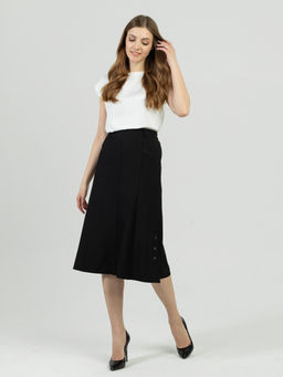 юбка на подкладке, расклешенная от пояса к низу. - Трика фото 3