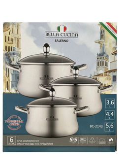 Набор посуды 6 пр., ст.кр. 3,6/4,4/5,6л арт. ВС-2143
