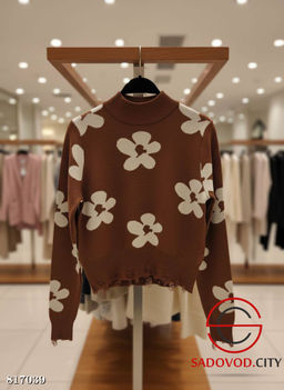 Теплый женский свитер с цветочками - Bruno фото 2