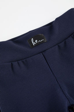 Lacivert K?z Cocuk Genis Paca/Flare Basic Orme Tayt TKDSS24TA00007 - Trendyolmilla фото 6