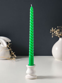 Цена за 3 шт. Свеча витая 25 см, 57 гр, 5 ч, цв. зелёный