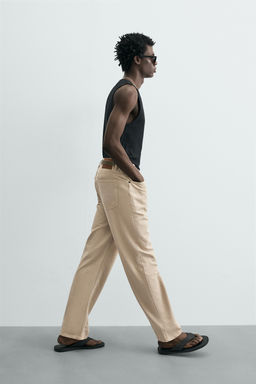 JEANS LIGEROS ALGOD?N - C??AMO / Beige vigor? - Zara фото 6