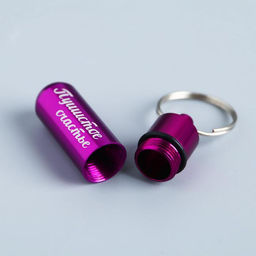 Адресник для вложения записки широкий, капсула 5,2х1,4 см, цвет фуксия - Пушистое счастье фото 5