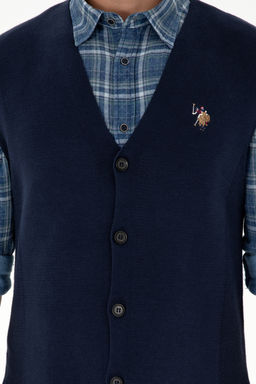 Мужской темно-синий трикотажный кардиган Неожиданная скидка в корзине - U.s. polo assn фото 20