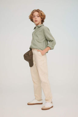 Саржевые брюки свободного кроя для мальчиков стандартного кроя