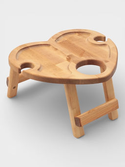 Подарочный набор посуды Adelica С любовью, столик для вина d=32 см, менажница d=25 см, подсвечник d=8 см, дерево берёза