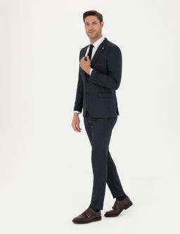 Lacivert Ex. Slim Fit Tak_m Elbise