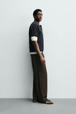 CAMISETA PUNTO CUELLO PANADERO / Marino oscuro - Zara фото 4