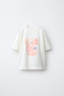 CAMISETA ESTAMPADO AXOLOTL / Blanco