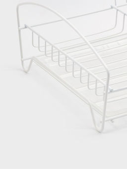 Сушилка для тарелок и кружек с поддоном, 39×25×12 см, белая