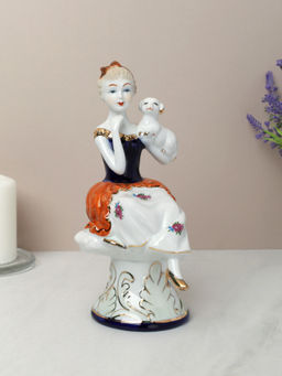 Статуэтка Дама с собачкой 20 см / 151104 /уп 50/