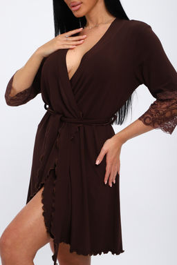 Халат женский из вискозы Адель Нуар шоколад - Амадэль фото 10