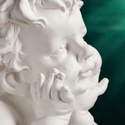 Фигура гипс Ангел на шаре, большой белый, 26?27?64 см