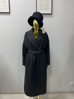 Пальто женское демисезонное н-26820 (серый ворсовый)