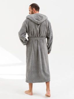 Хлопок 100% Халат махра Банный(капюшон) - Оптима фото 5