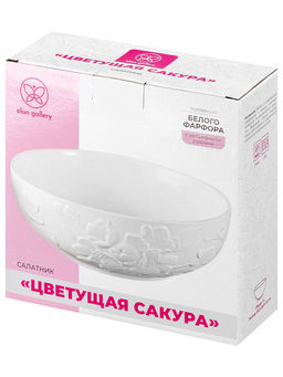 Салатник 1 л 20,5*20,5*7,5 см 1 л Цветущая сакура, фарфор - Elan gallery фото 6