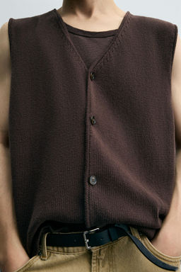 KNIT COTTON WAISTCOAT - Zara фото 6