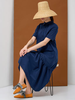 Платье хлопок OD-791-3 темно-синее OD-791-3