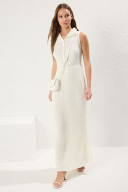 Trendyolmilla Kemik Duz Regular Bel Kemer Detayl? Fitilli Triko Elbise TWOSS25EL00487  фото 2