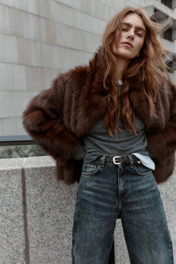 REVERSIBLE DOUBLE-FACED FAUX FUR JACKET - Zara фото 9