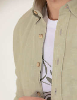 Haki Regular Fit Uzun Kollu G_mlek - Pierre cardin фото 7