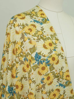 Штапель Премиум (Digital) Солнечный сад, ш.1.45м, вискоза-100%, 105гр/м.кв - Купава фото 15