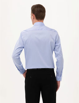 Koyu Mavi Slim Fit Uzun Kollu Klasik G_mlek