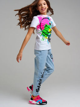 12421957 Фуфайка трикотажная для девочек (футболка)