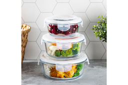 Набор 3 круглых контейнеров 400 мл, 600 мл, 950 мл с пластик. крышк. с защел., с сил.уплотн - Elan gallery фото 8