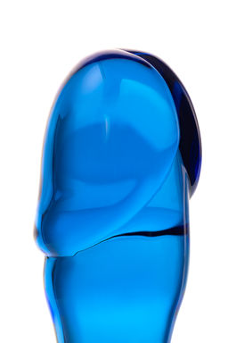 Анальный фаллоимитатор Sexus Glass, стекло, синий, 13 см  фото 5