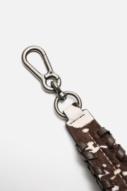 ANIMAL PRINT LEATHER KEY RING - Zara фото 5