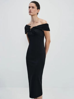 Платье миди с открытыми плечами / Zarina