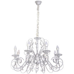 Люстра подвесная в стиле барокко "Arte" 8*40Вт 29-P8525/WH белый мрамор