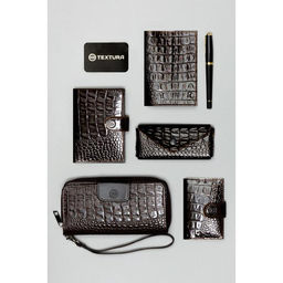 Обложка для автодокументов, цвет коричневый - Textura фото 5