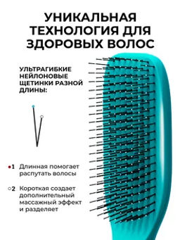 ILMH Spider 1503S Бирюзовая Щетка для бережного распутывания волос, 17 см