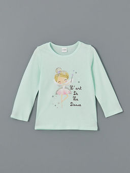 Bisiklet Yaka Bask?l? K?z ?ocuk Pijama Tak?m?